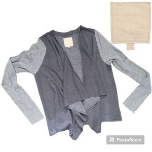 CHASER Grey Drape Front Open Cardigan - S